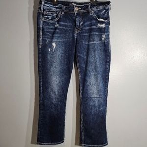 Silver Suki Capri Jeans with Distressing 31 Waist x 22 1/2 Length